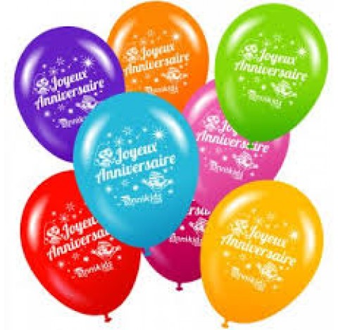 Sachet De 10 Ballons De Baudruche Multicolores Joyeux Anniversaire Les Louloutins
